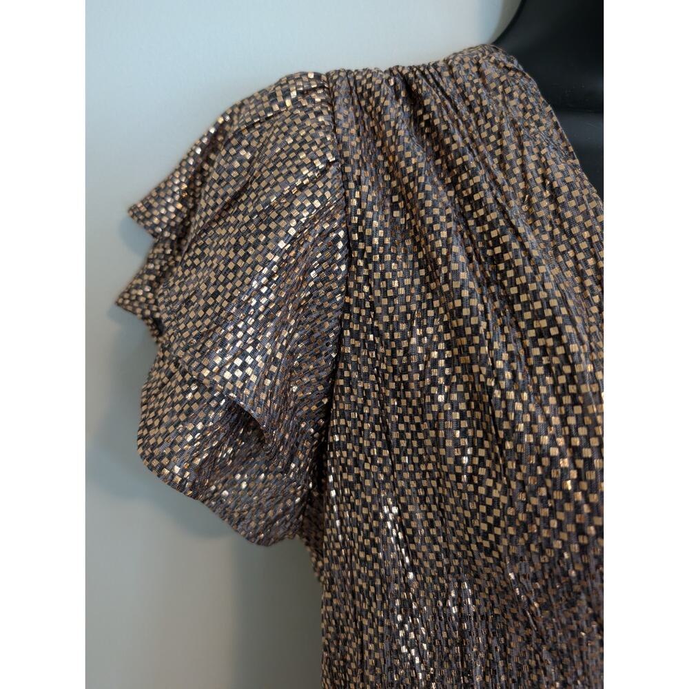 Sabina Musayev Gold Metallic Jumpsuit Size Xs No Belt - Picture 4 of 11